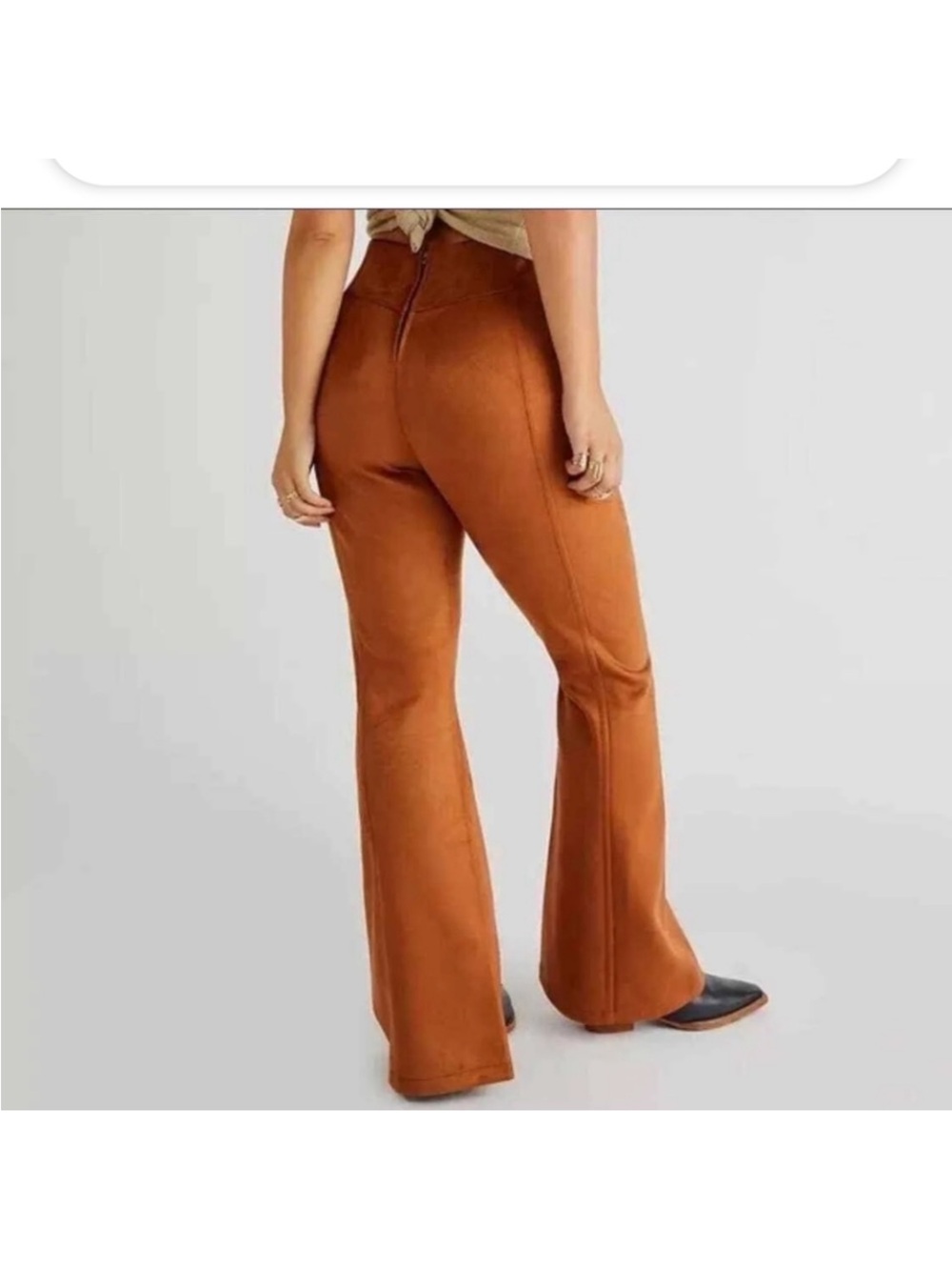 Free People Vegan Suede Flare bottoms with slit. - Picture 2 of 5